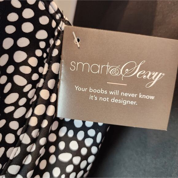 Smart & Sexy New Black & White Polka Dot Bra Size 42D - Picture 4 of 12